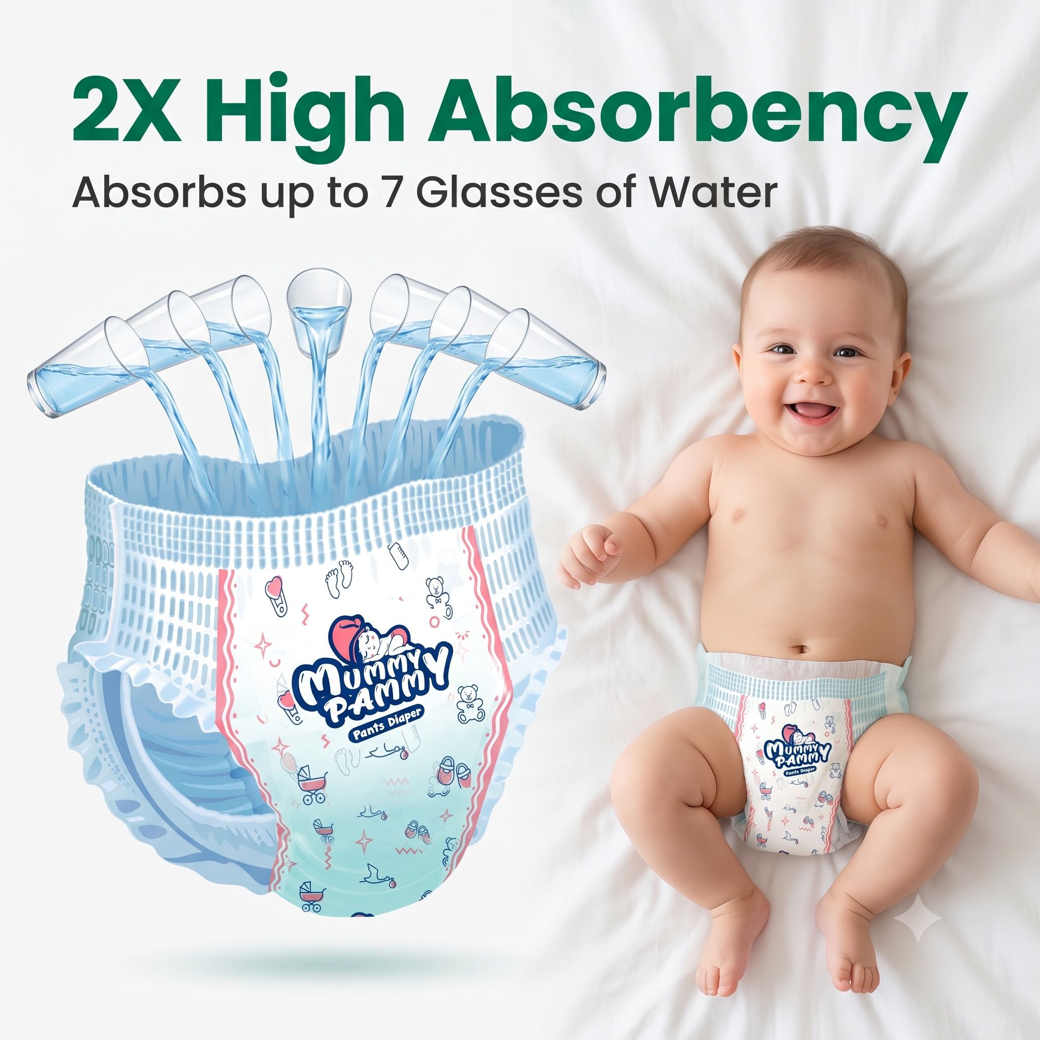 Baby Diaper Pants S Size | Cotton Soft & Leakproof | 12-Hour Protection Pant Diapers - S-image-28