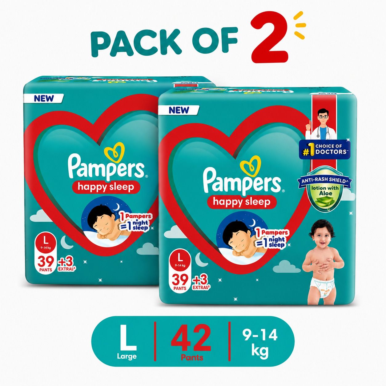 pampers Happy Sleep L26 Pack of 2 Pant Diapers - L-picture-19