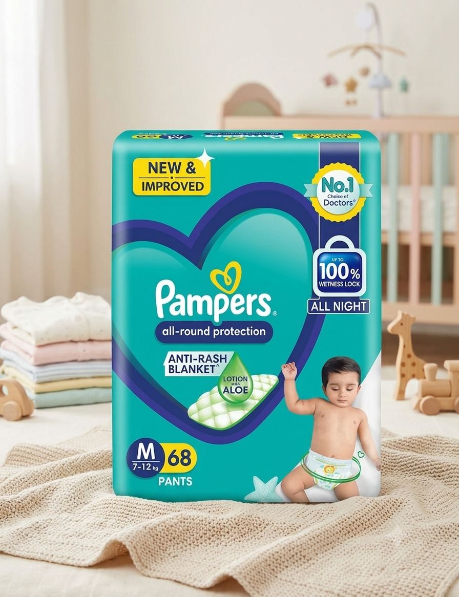 pampers Premium quality Ultra Soft Baby Leak Protection Diapers for All-Day Comfort Pant Diapers - M-picture-10