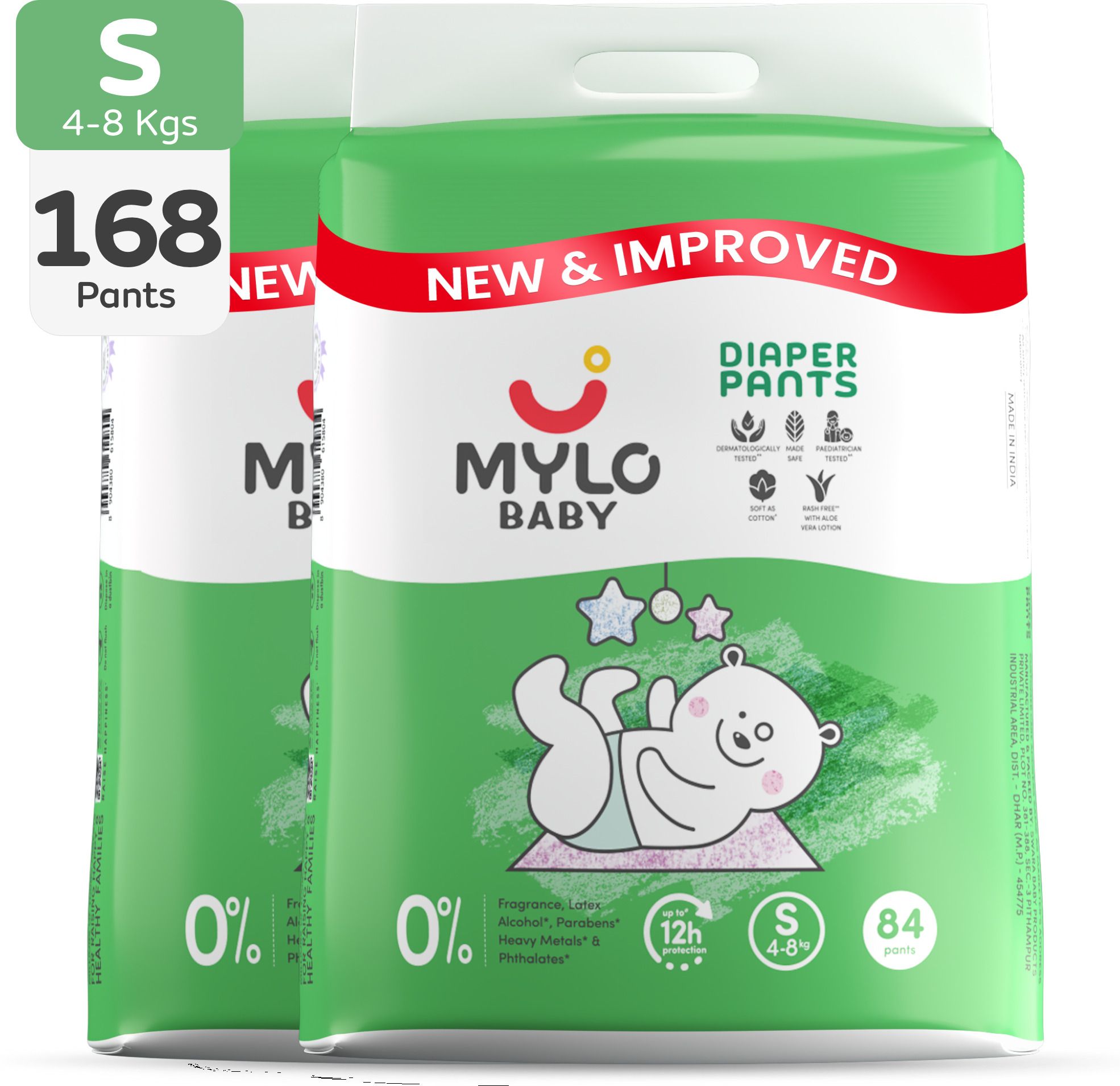 mylo Baby Diaper Pants|Super Absorbent with Aloe Vera|Leak Proof|Anti Rash|Jumbo Pack - S-picture-47