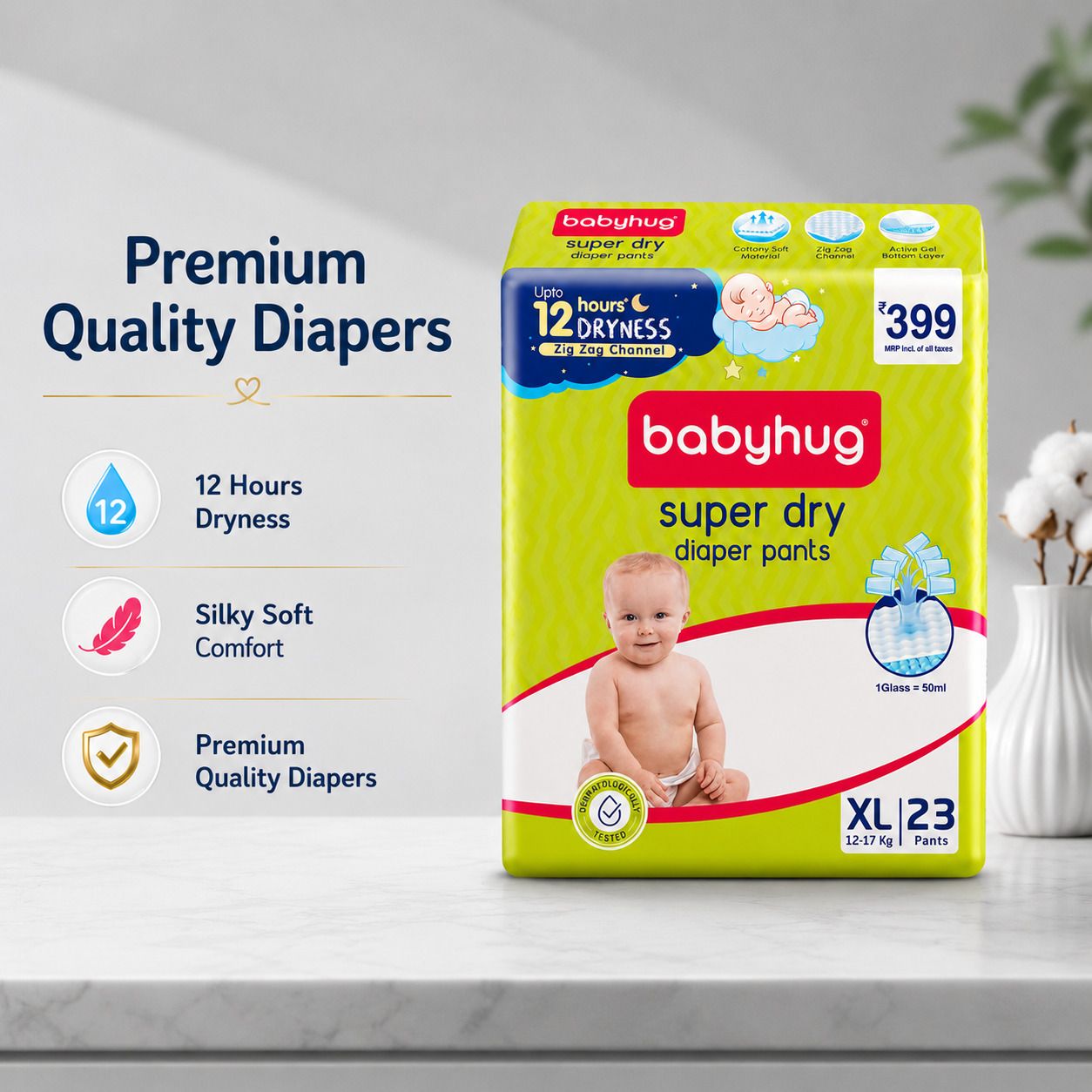 Baby diaper pants Superdry XL-23 infant leakproof overnight diapers Pant Diapers - XL-image-41