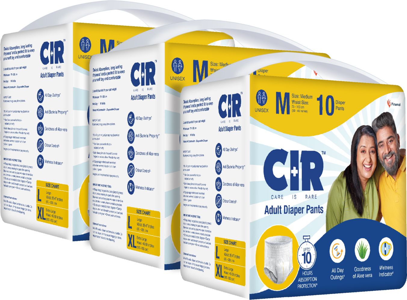 10 hr Absorption Protection with Wetness Indicator Odour Control Pant Adult Diapers - M