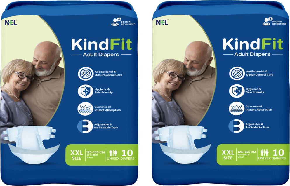 Tape Style Adult Diapers, XXL, Pack of 2 (20 units) Adult Diapers - XXL