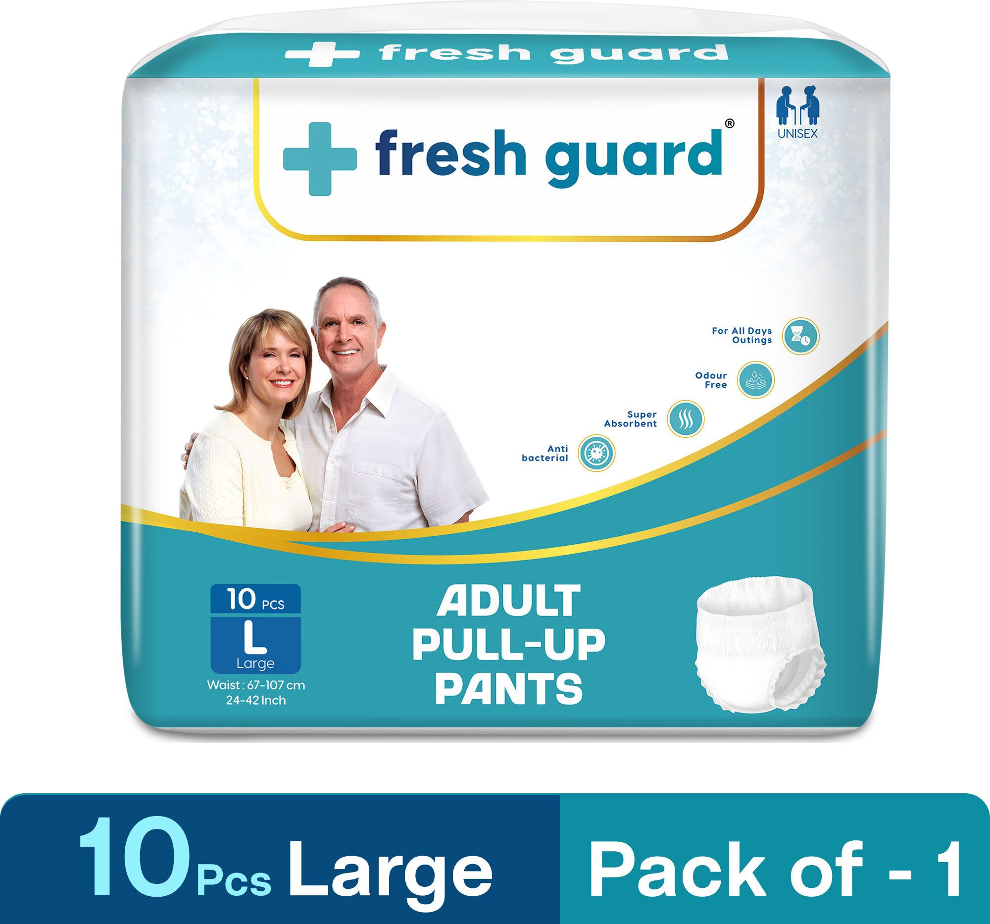 Unisex Pull-Up Pants, Super Absorbent | Waist Size (30-52inch) | Pack of 1 - L-image-15