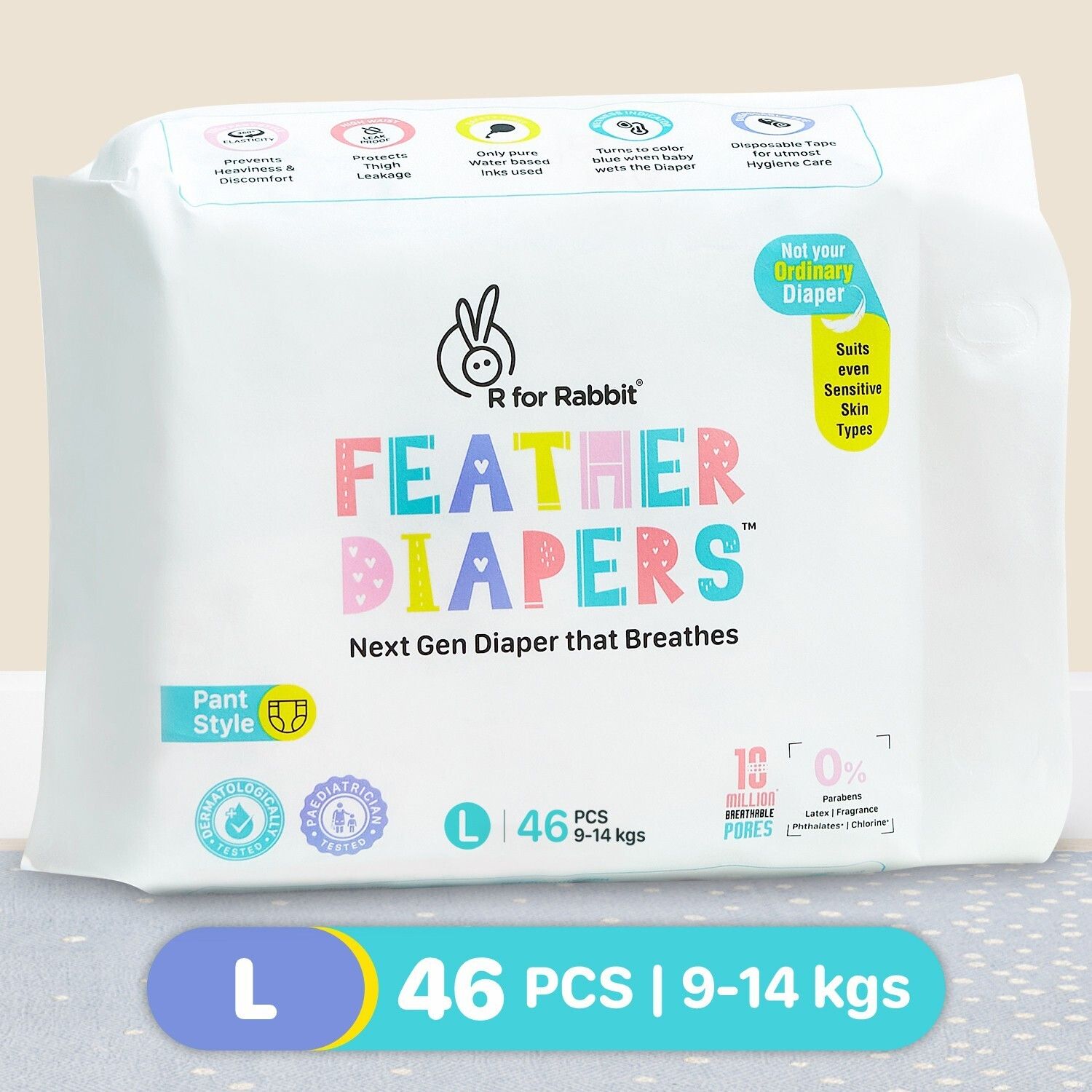r for rabbit Feather Diaper Pants Size L Pack of 46 - L-picture-25