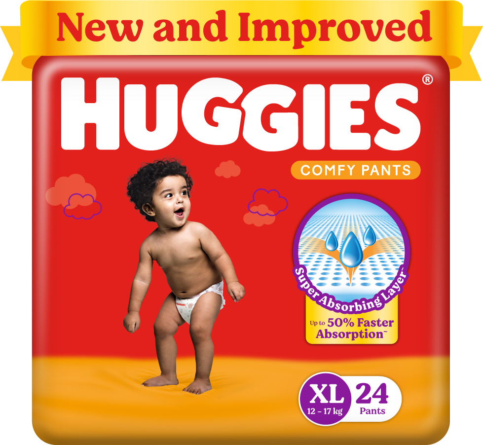 Huggies Complete Comfort Dry Pants Extra Large Baby Diaper Pants with 5 in 1 Comfort - XL