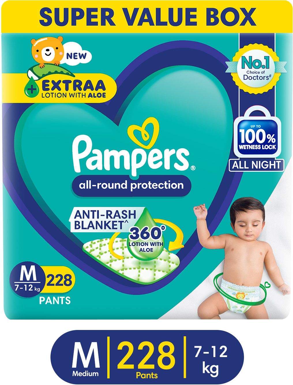 pampers All Round Protection Diaper Pants, Anti Rash Blanket, Lotion with Aloe - M-picture-18