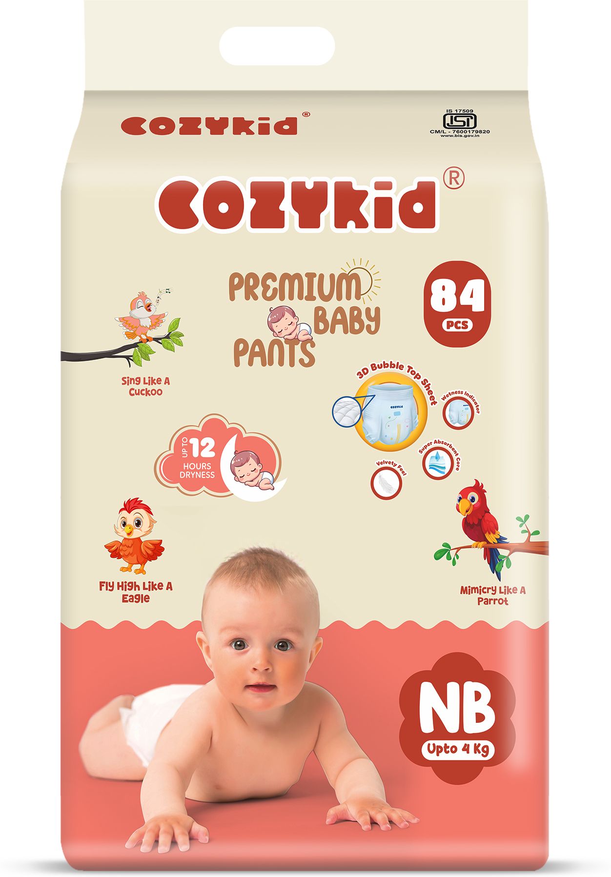 Easy Dry Pull-Up Diaper Pants with Rash Protection &12 hrs leakage protection - New Born-image-43