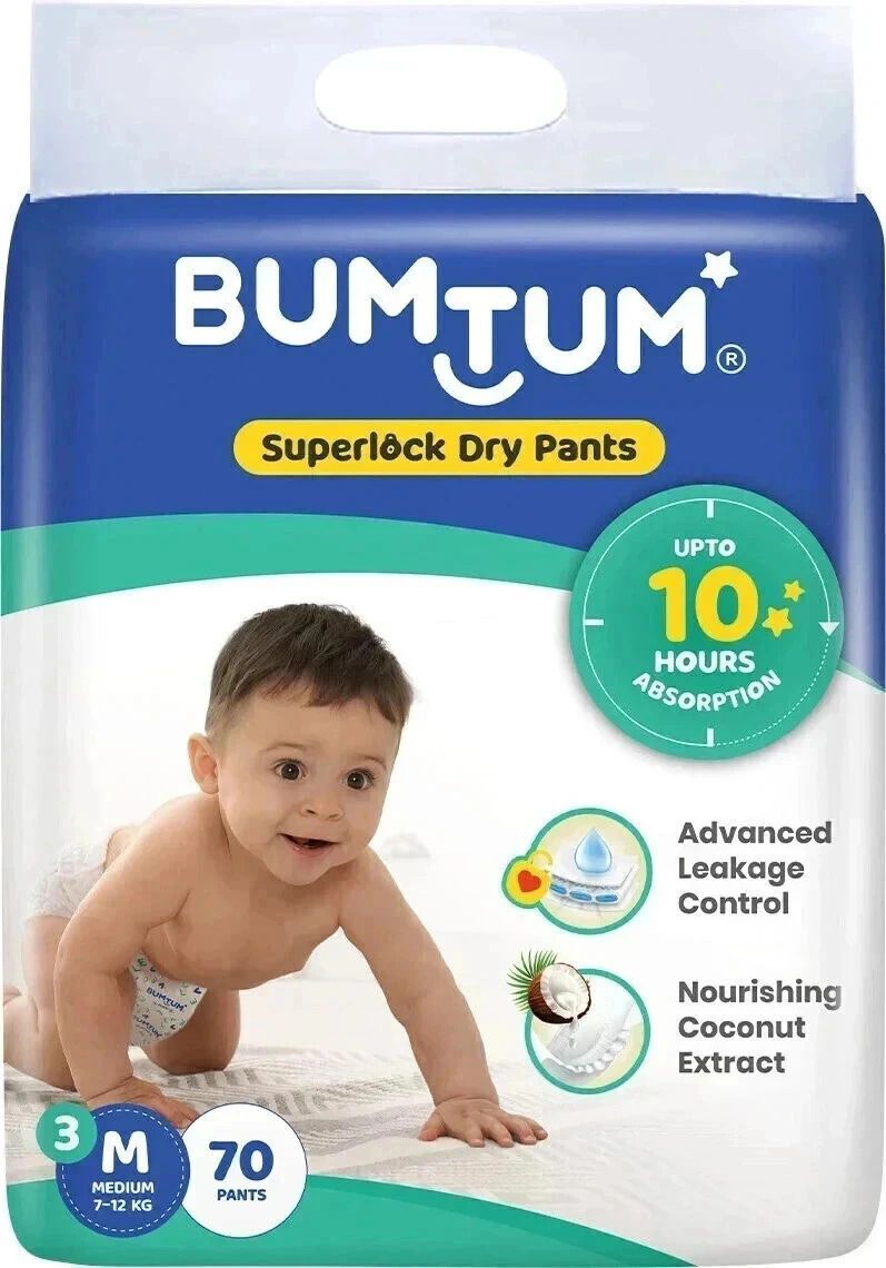 Superlock Diapers Pants with Superlock Gel Technology |Coconut Extracts - M