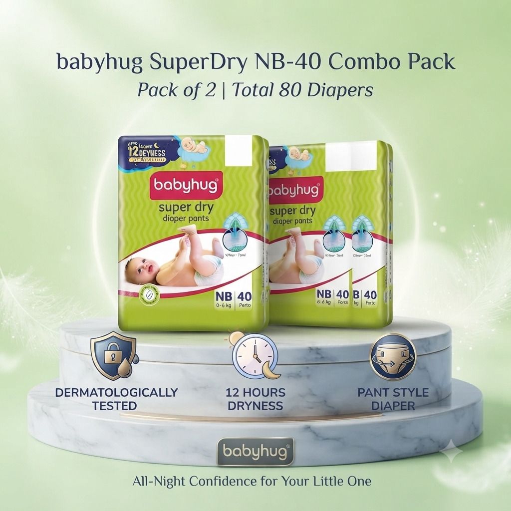 Baby Superdry NB Newborn NB-40 pack of 2 infant leakproof overnight diapers Pant Diapers - New Born-image-37