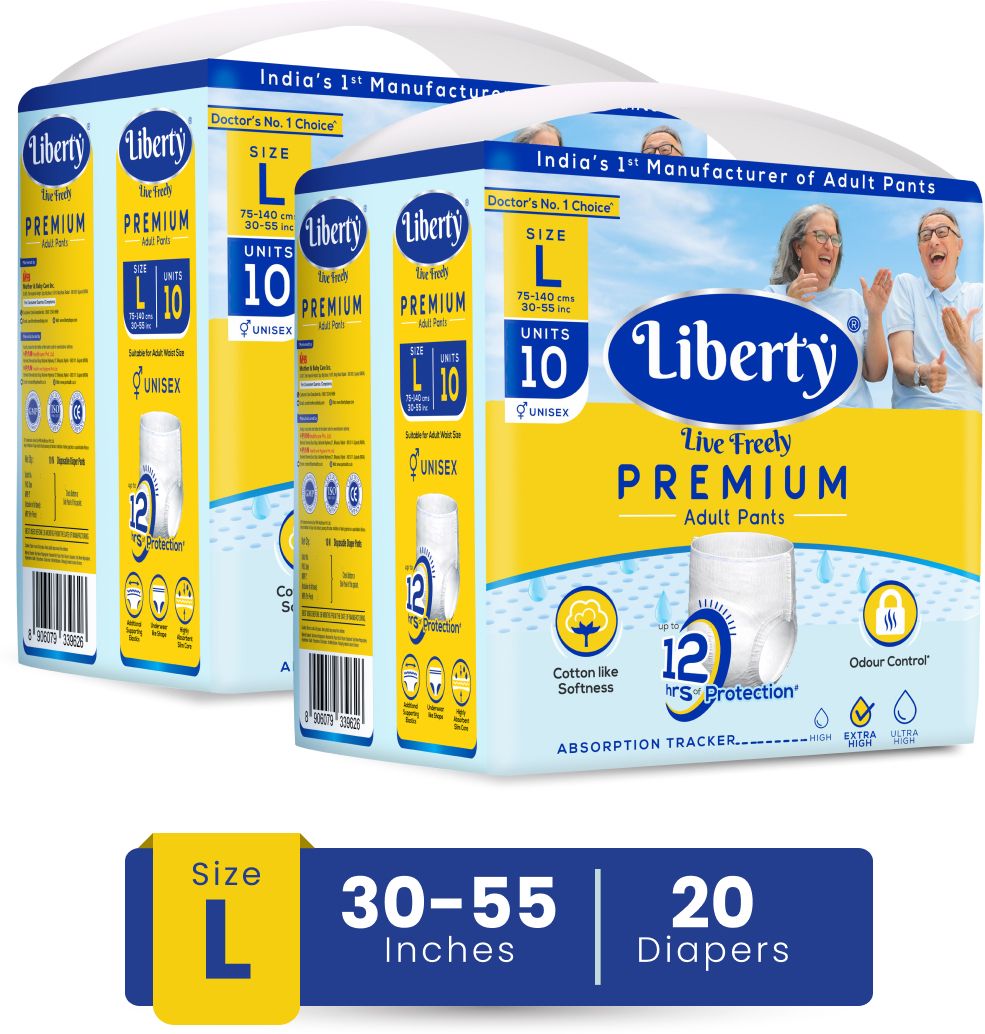 Premium Pants, Waist Size (30-55 Inches), Pack of 1 Adult Diapers - L