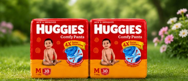 Comfy Pants Medium Baby Diapers Pack of Two Total 60 Pants | Pant Diapers - M-image-0