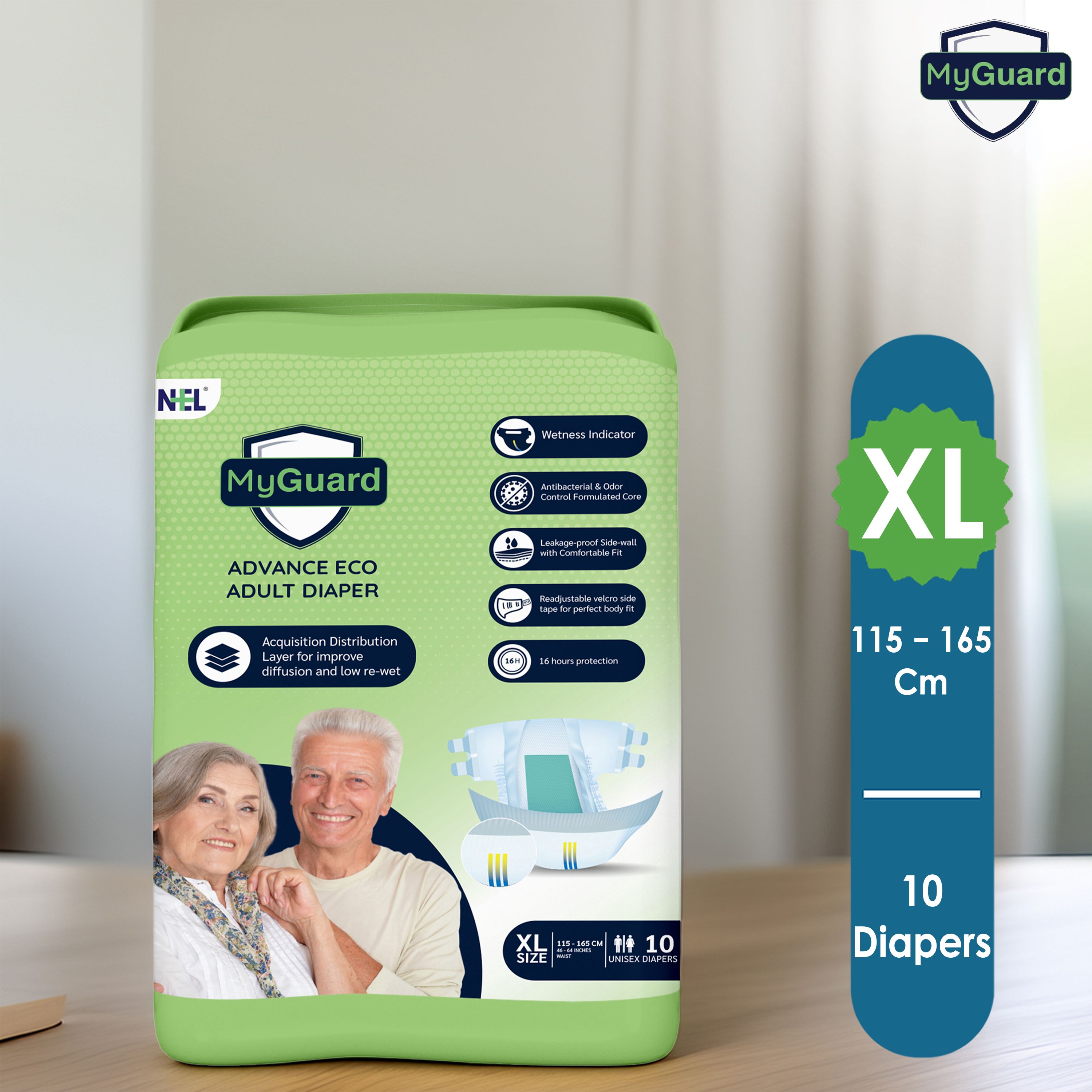 myguard Eco Adult Open Tape Diaper | XL | Wetness Indicator | Leak Guard | Pack of 1 Adult Diapers - XL-picture-20