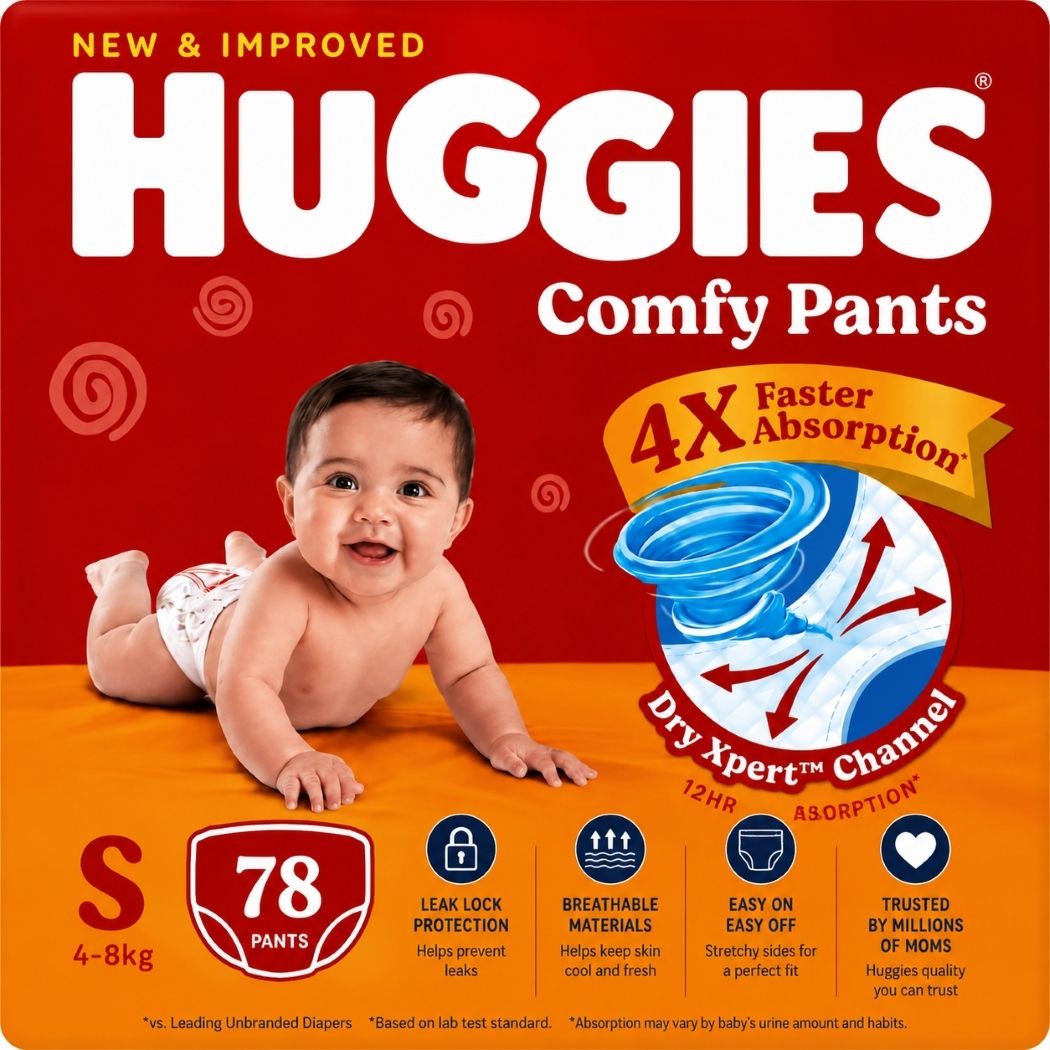 Comfy Pants Baby Diaper Pants with Dry Xpert Channel Pant Diapers - S-image-35