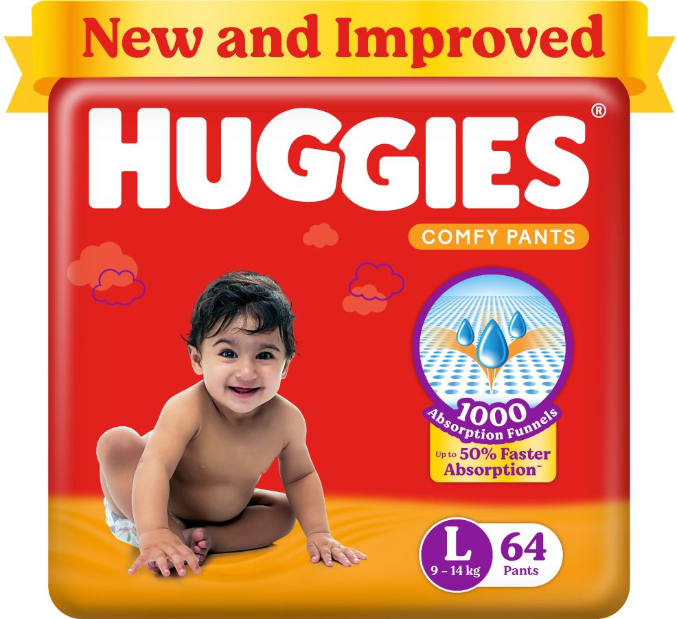 Comfy Baby Diaper Pants, Upto 50% Faster Absorption - L