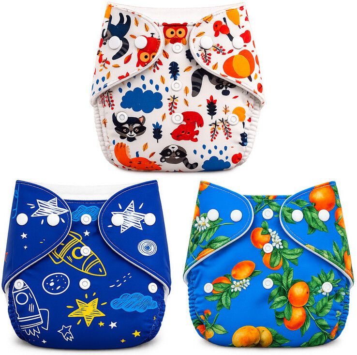 momsarc Cute Baby Cloth Diapers 3 Pack-picture-14