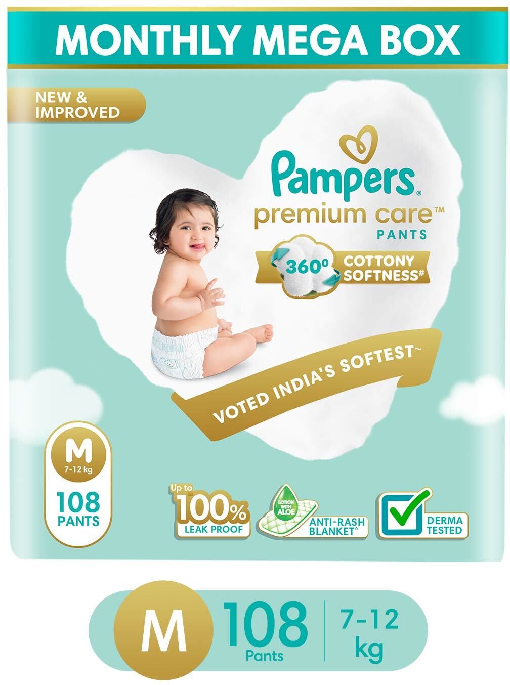 pampers Premium Care Diaper Pants with 360 Cottony Softness - M-picture-16