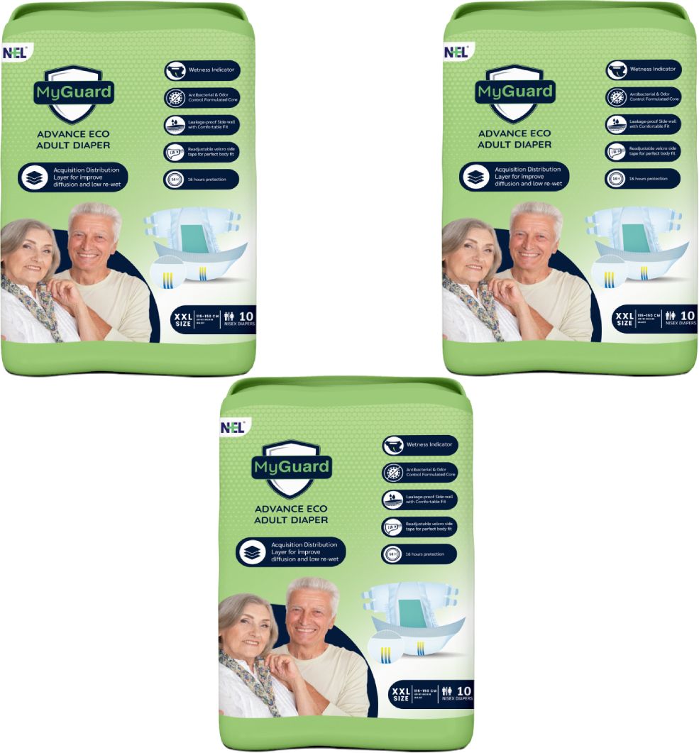 Eco Soft Open Adult Diaper Tape Style, With Wetness Indicator Adult Diapers - XXL-image-41
