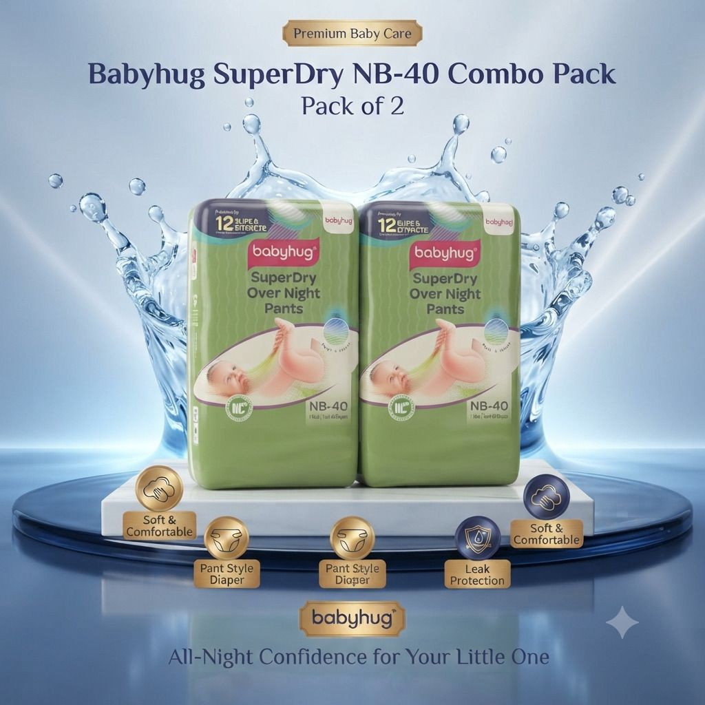 Superdry Newborn NB-40 Pant Nappy infant leakproof overnight diapers pack of 2 Pant Diapers - New Born-image-32