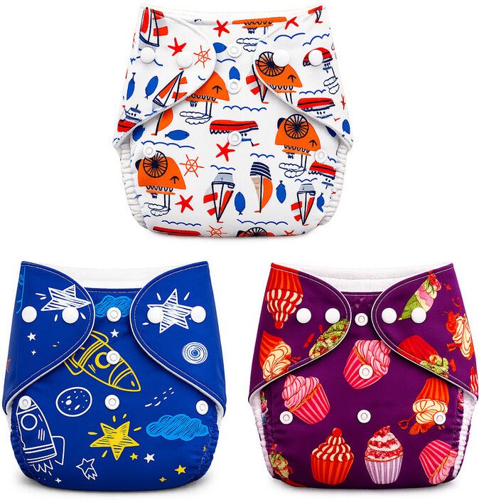 momsarc Soft Feel Baby Cloth Diapers 3 Pack-picture-37