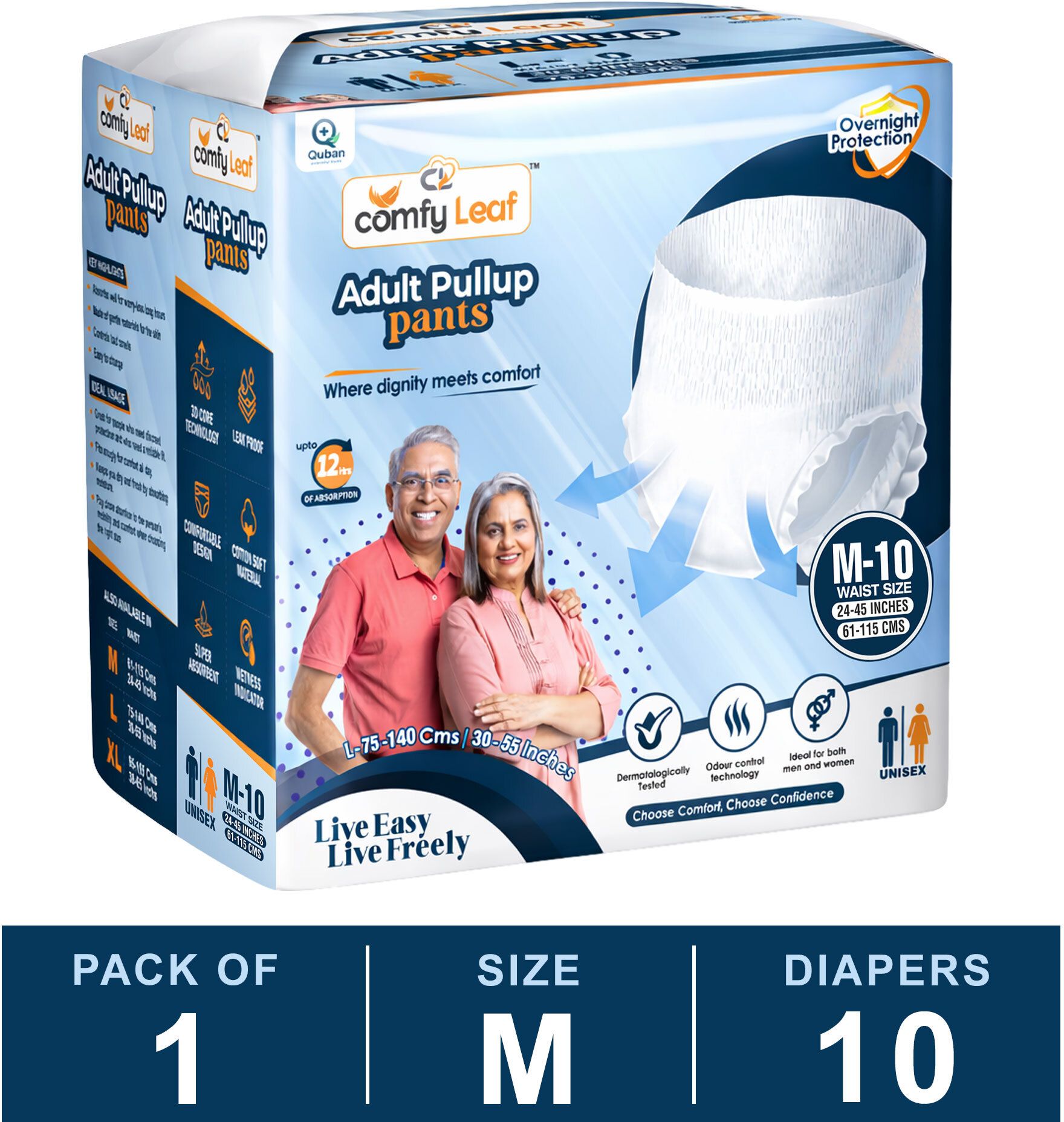 Unisex Pull-Up Pants, 12hrs Absorption | Waist Size (24-45inch) | Pack of 1 Adult Diapers - M-image-25