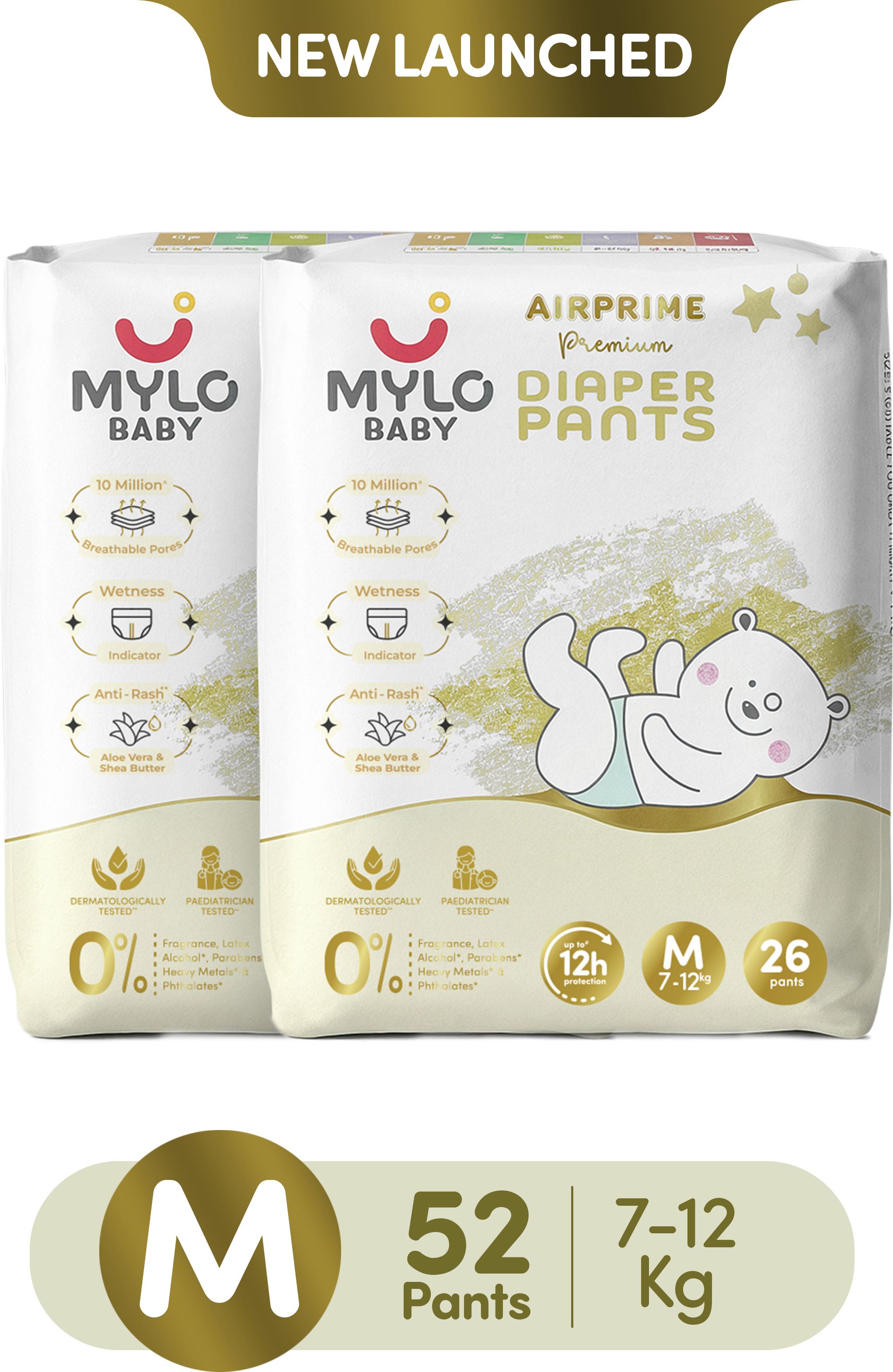 mylo Baby Ultra-Thin and Breathable Premium AIRPRIME Diaper Pants - M-picture-44