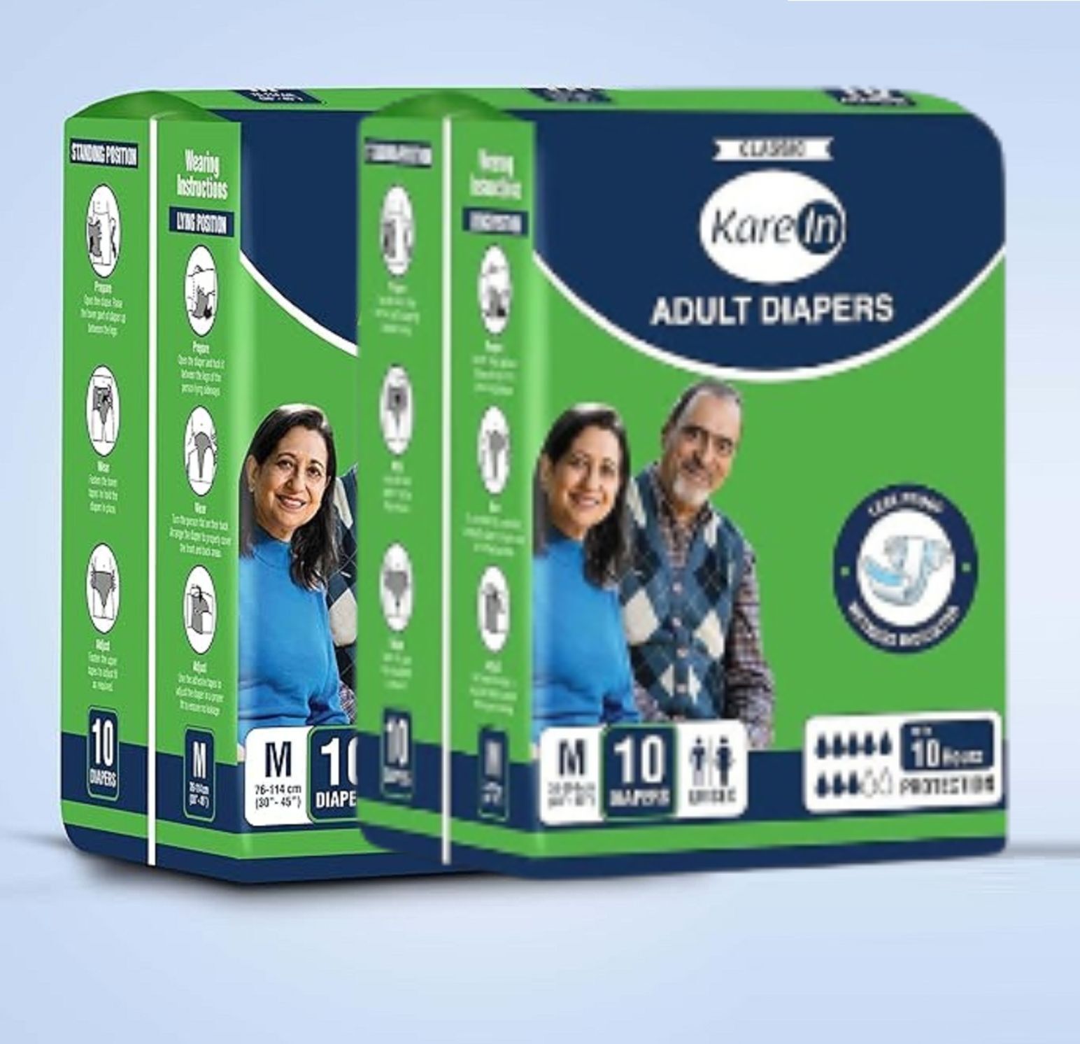 Classic Adult Diapers, Medium - Waist Size 76-114 Cm (30"-45") Tape Style Adult Diapers - M-image-13