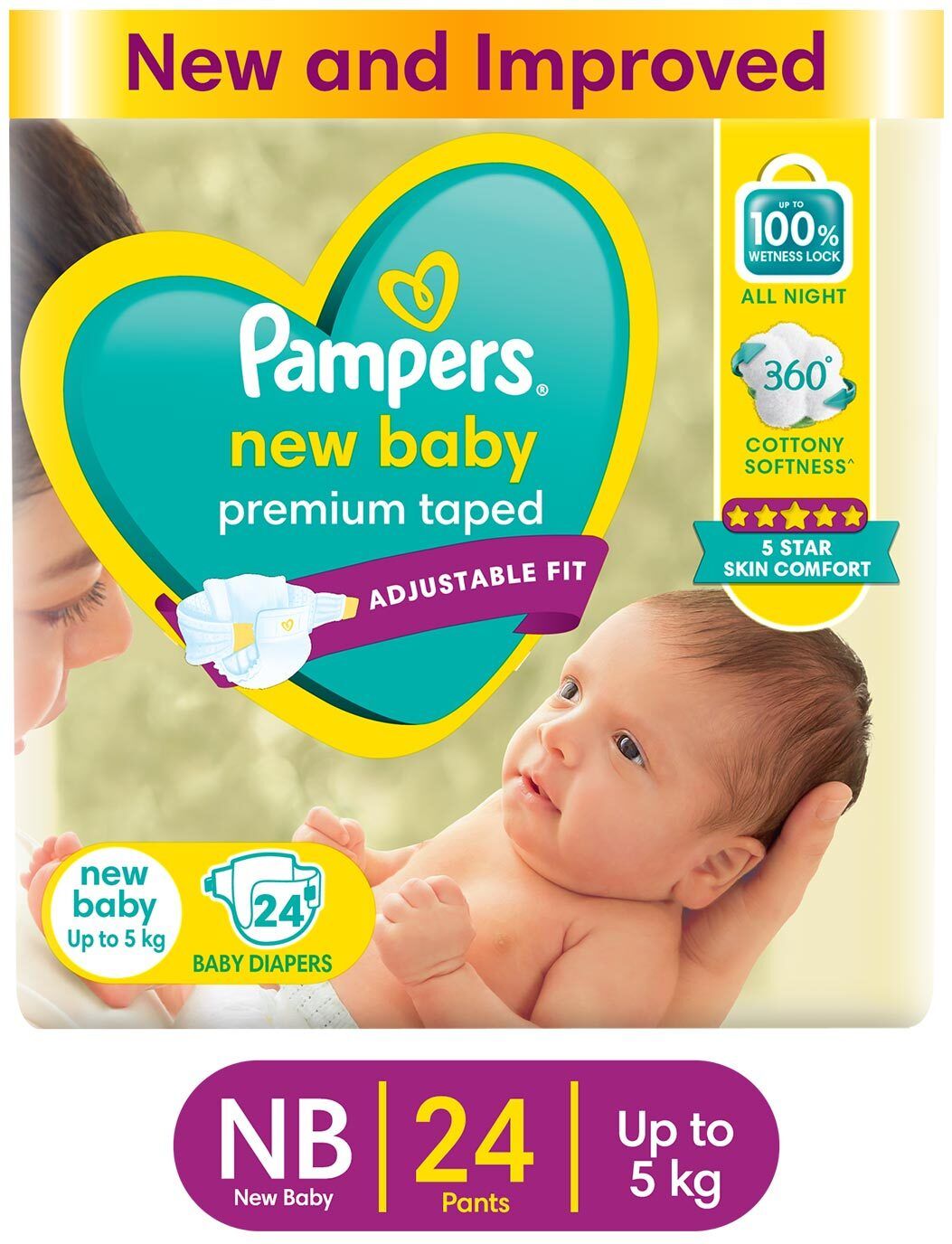 pampers Active Baby Taped Diapers with Adjustable Fit - New Born-picture-4