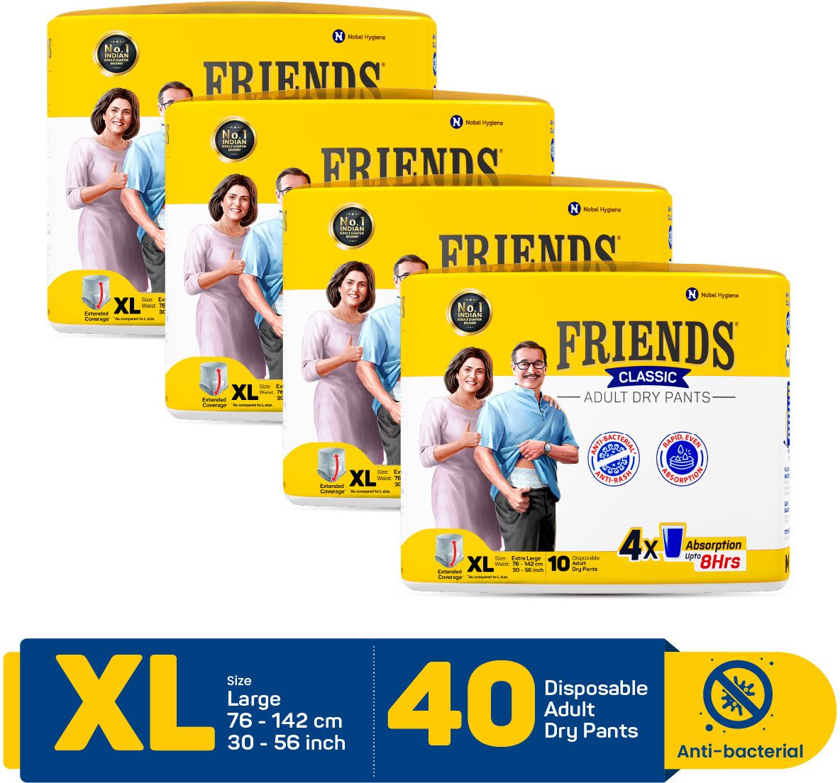 Classic Adult Diaper Pant Style with odourlock and Anti-Bacterial Absorbent Core Adult Diapers - XL-image-12