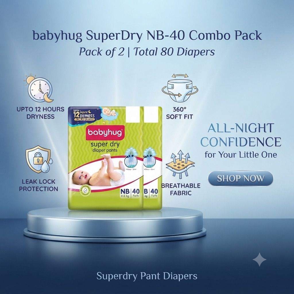 Superdry Pant Newborn NB-40 Nappy infant leakproof overnight diapers Pack of 2 Pant Diapers - New Born-image-33