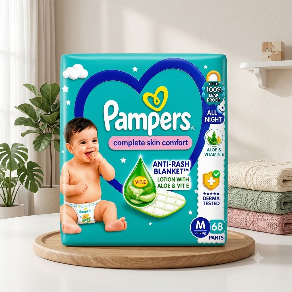 pampers Best quality Ultra Soft Baby Leak Protection Diapers for All-Day Comfort Pant Diapers - M-picture-2