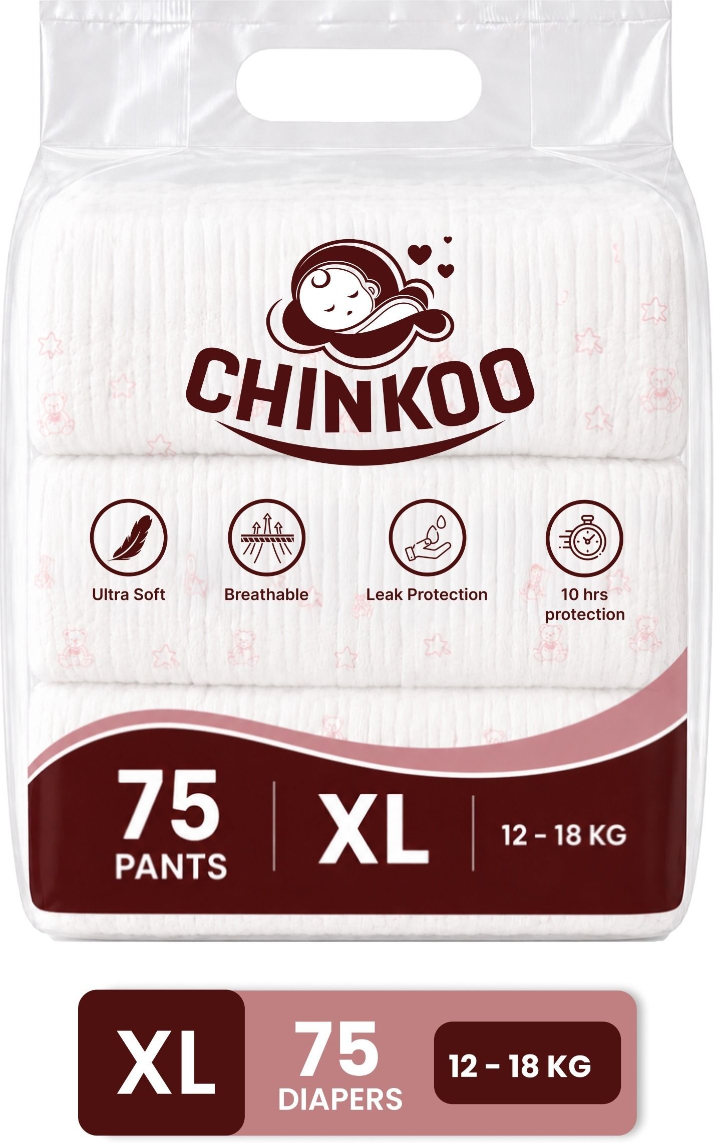 Extra Large Pull-up Diapers |12-18 Kg|Up to 10 Hrs Protection Soft Elastic Waist Pant Diapers - XL-image-23