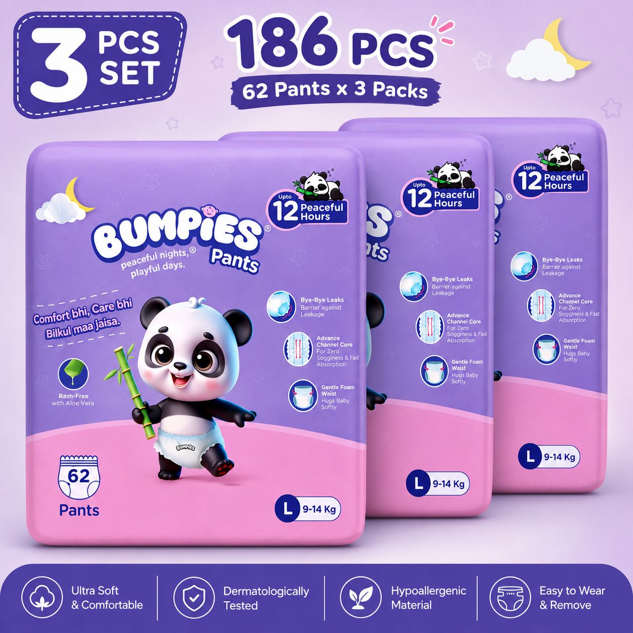dipers L SIZE (186) PCS Pant Diapers - L-image-5