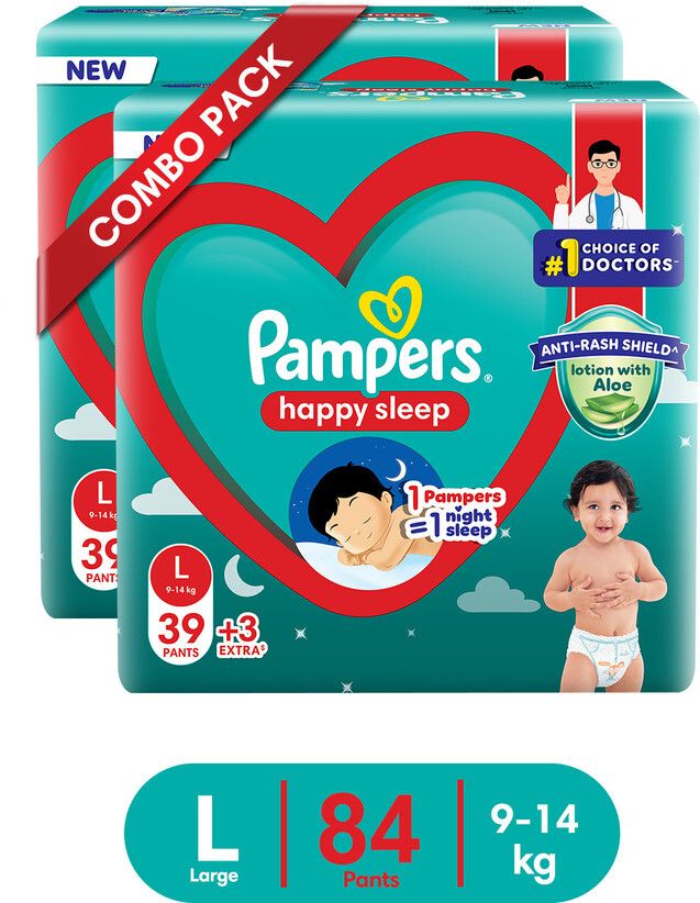 pampers Large Size Baby Diaper 84 Pieces, Extra Absorbing Power - L-picture-23