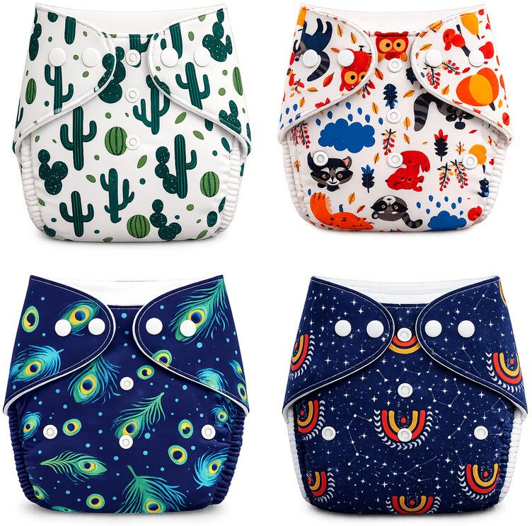 jaga medi cloth Baby Cloth Diapers 4 Pack Cotton Printed-picture-18