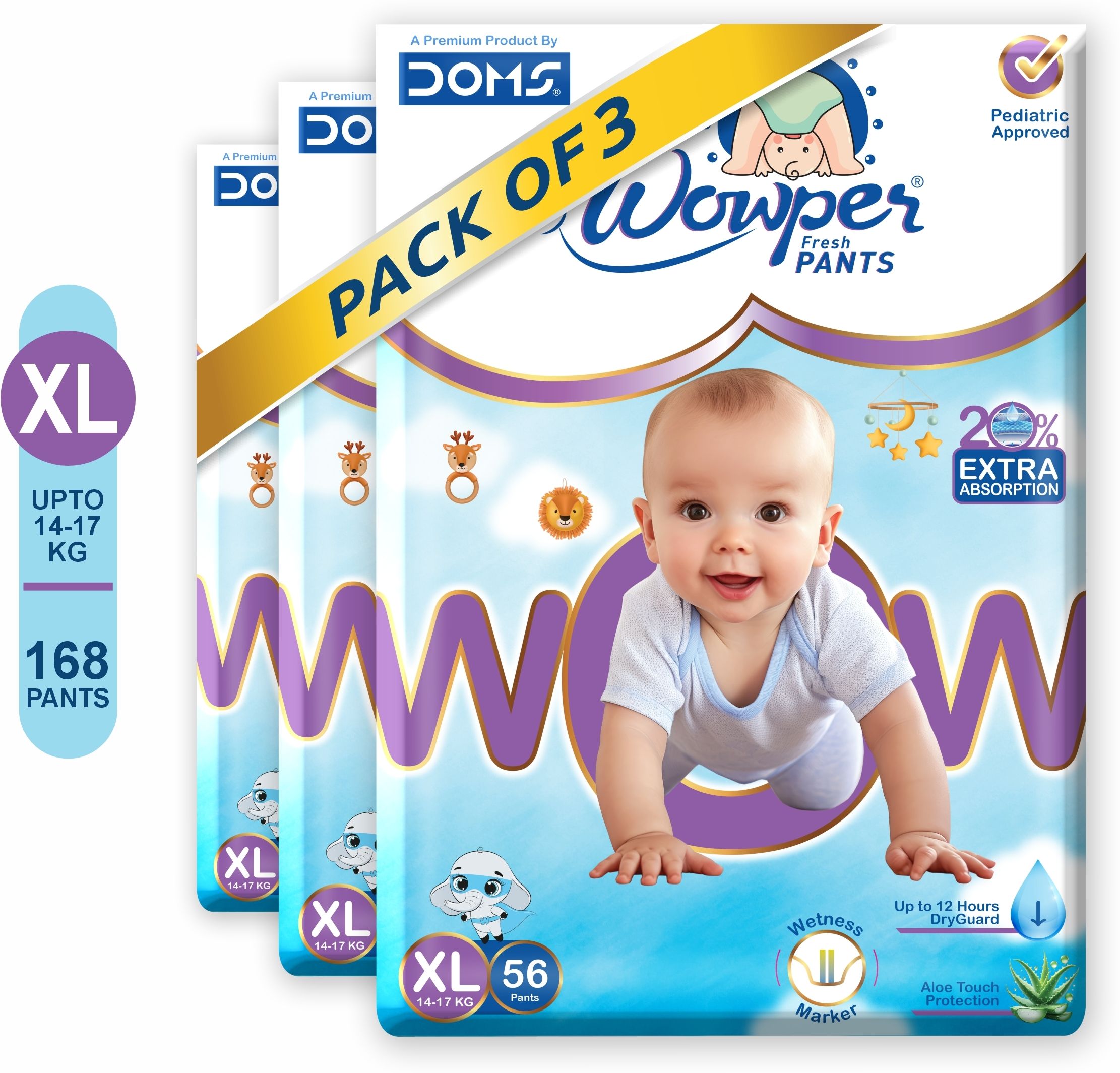 wowper Fresh Baby Diapers Pants | Wetness Indicator | Upto 12 Hrs Absorbtion | 14-17 Kg - XL-picture-12