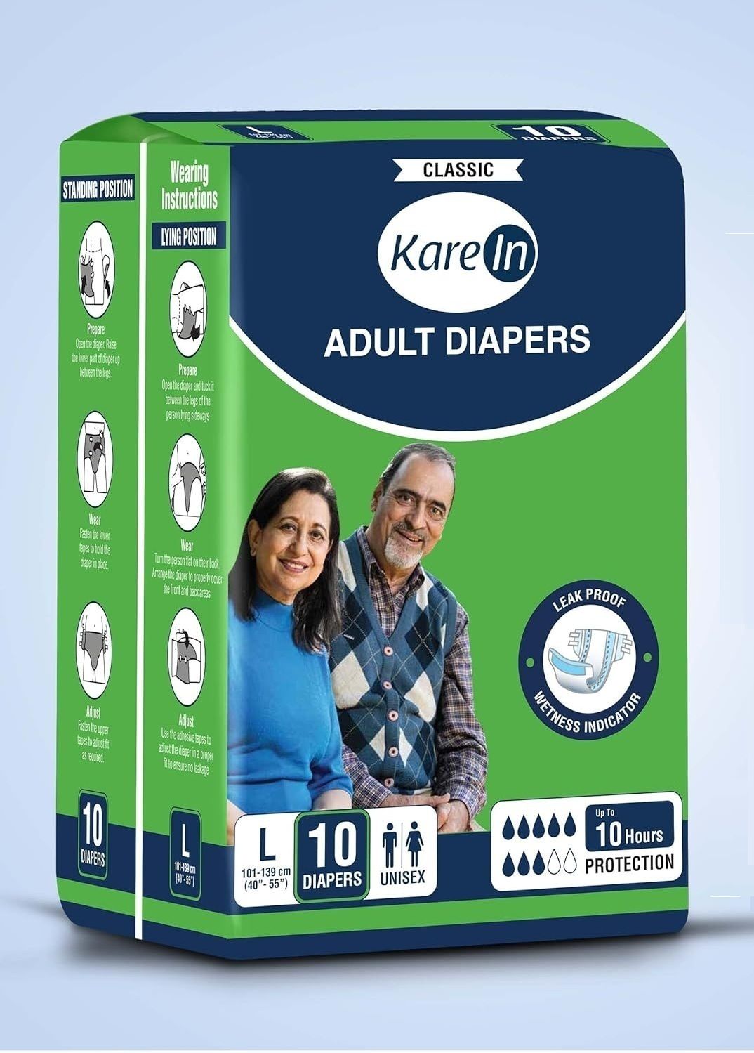Classic Adult Diapers, Large - Waist Size 101-139 Cm (40"-55") Tape Style Adult Diapers - L-image-11