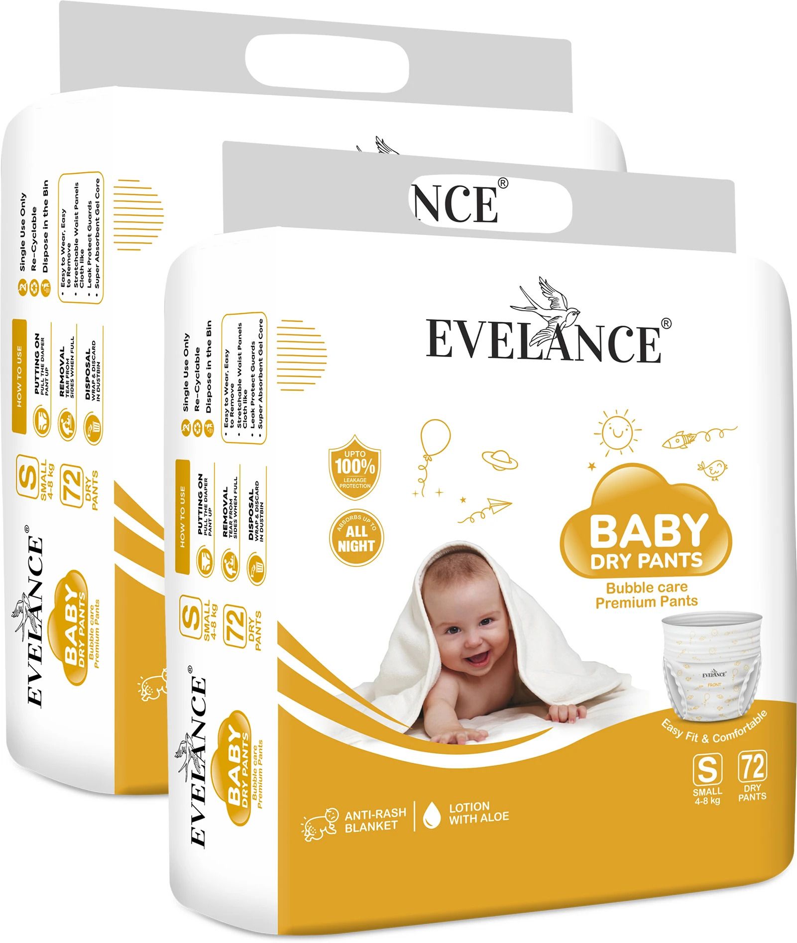 evelance Baby Diaper Pants with Rash Protection and 3x Faster absorption Technology - S-picture-48
