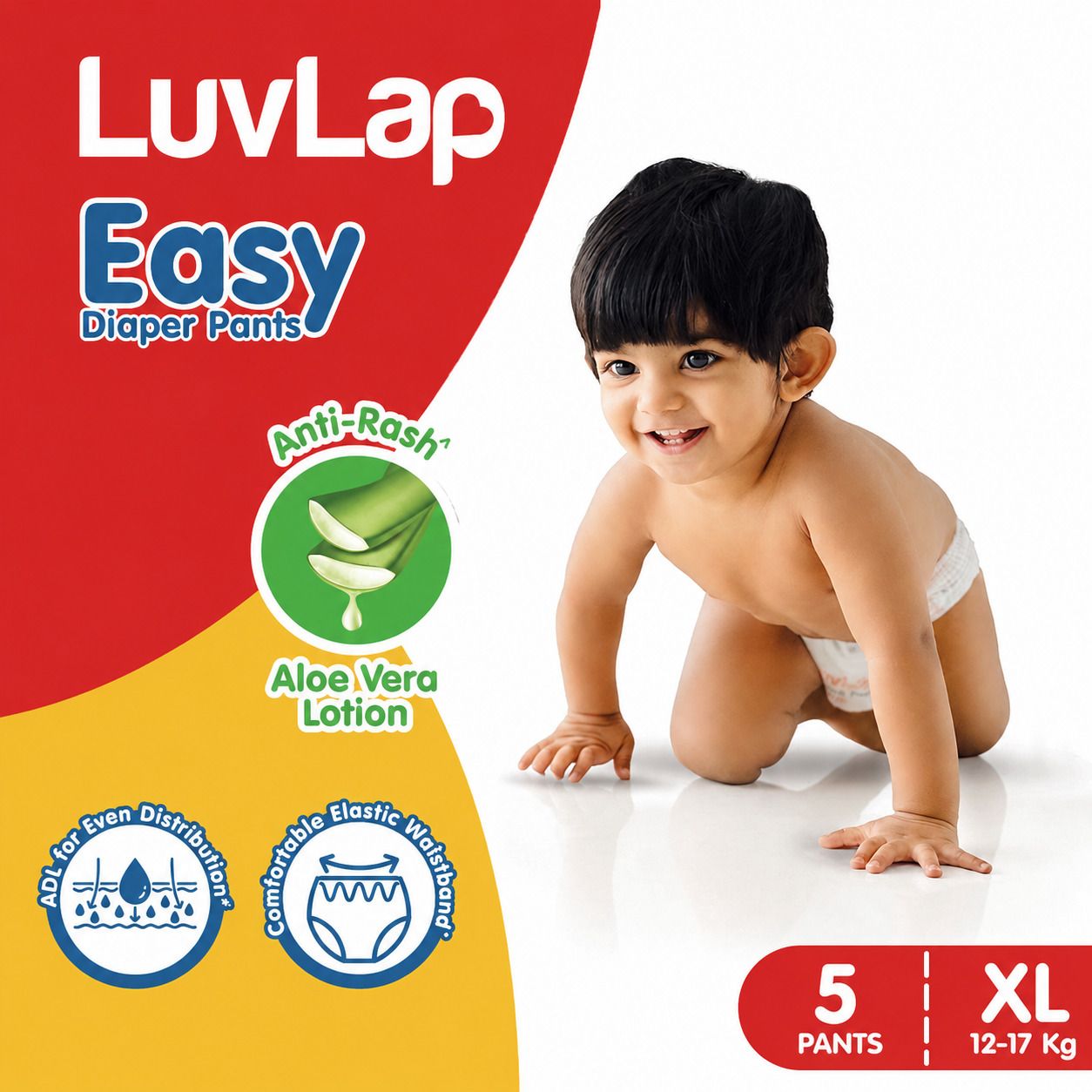 luvlap Easy 5 Diaper Pants, XL, Pack of 5, for babies upto 12-17Kg, Pant style diaper Pant Diapers - XL-picture-35