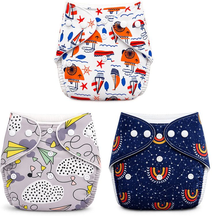 Baby Cloth Diapers 3 Pack Cotton Printed-image-49