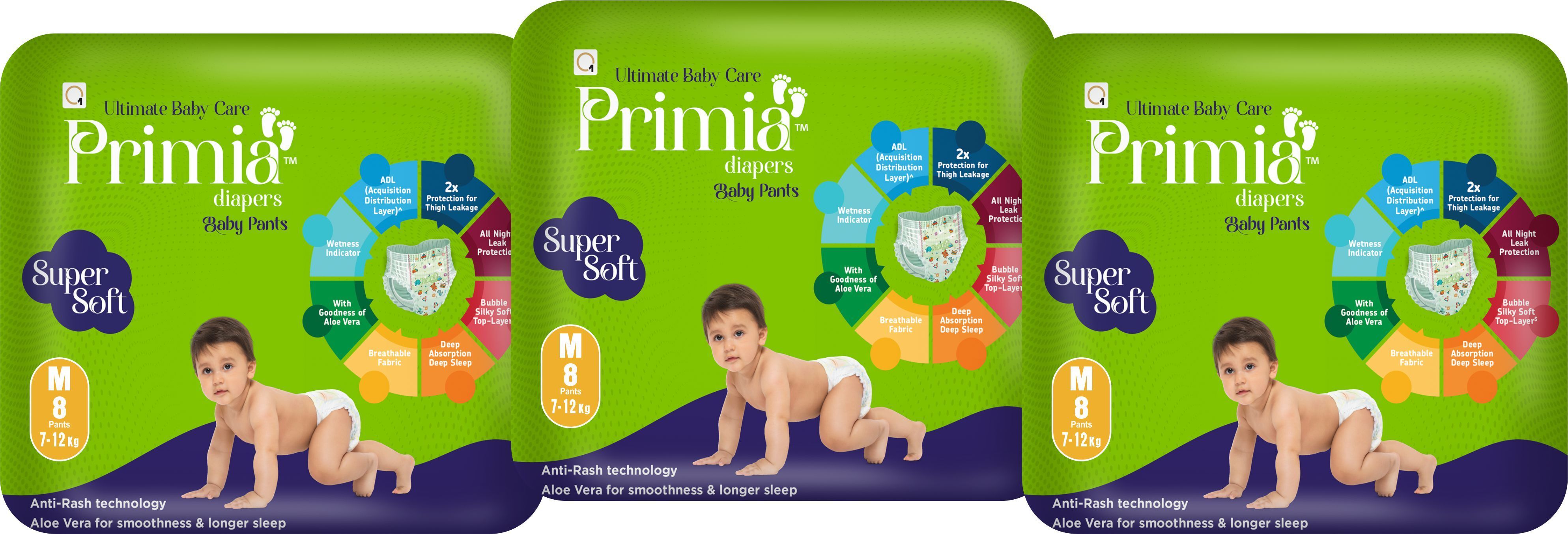 Diaper with Aloe Vera & Anti - Rash Technology I Up to 12 Hours I 07-12 kg I Pant Diapers - M-image-6