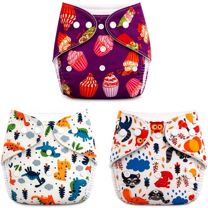 momsarc Baby Cloth Diapers 3 Pack Printed-picture-19