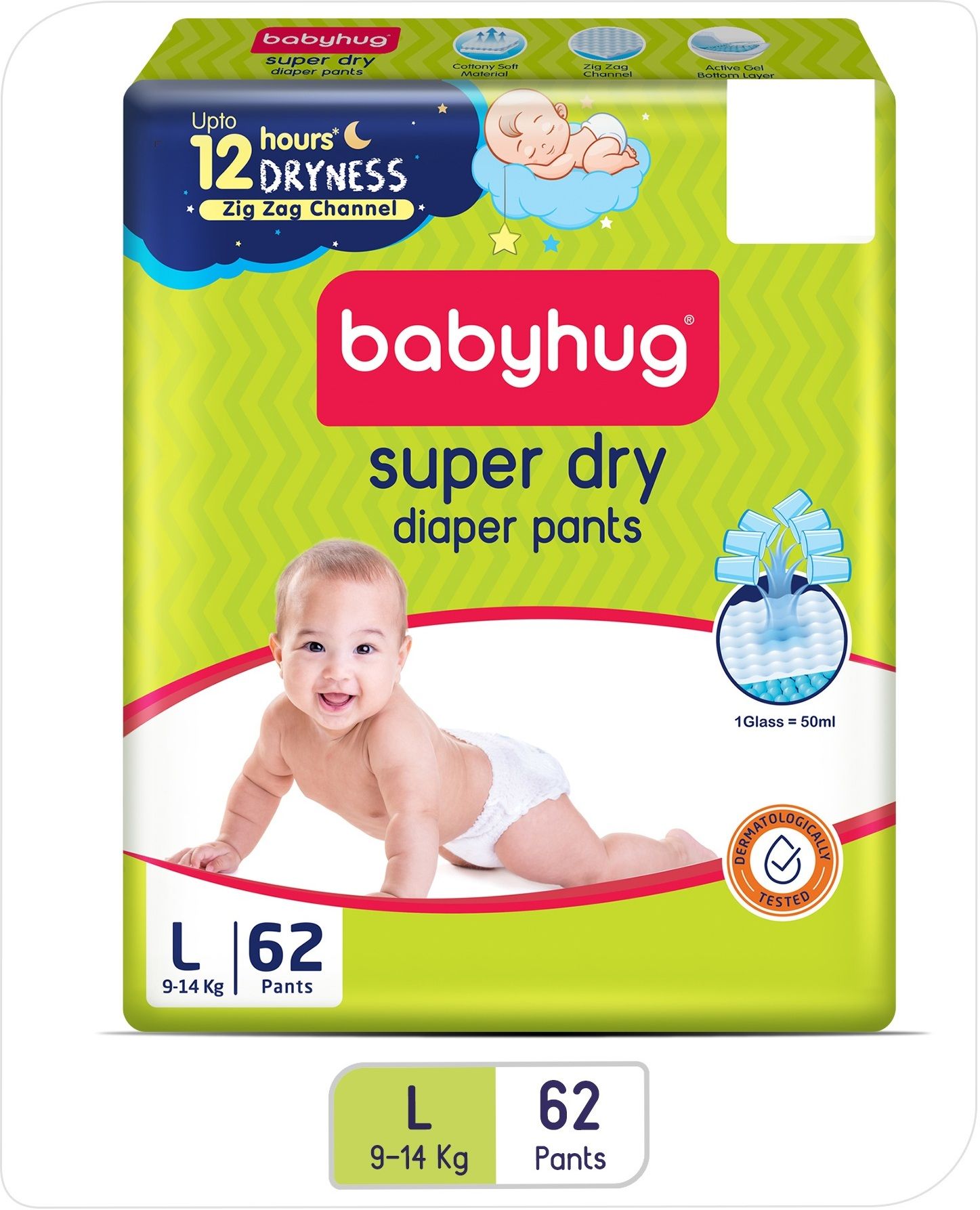 babyhug Super Dry Pant Style Diaper Large L Size - 62 Pieces - L-picture-28