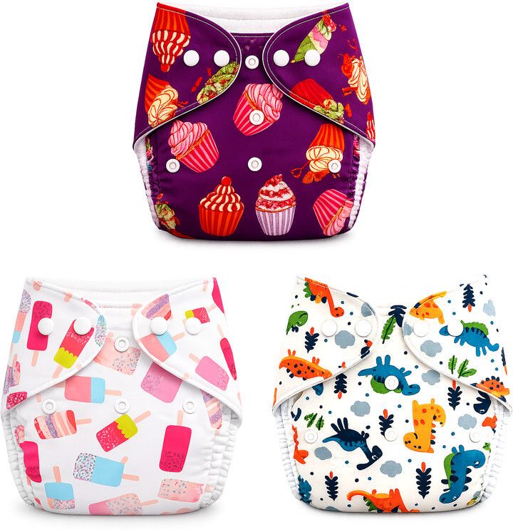 Cloth Diaper for Baby 3 Pack Printed-image-1