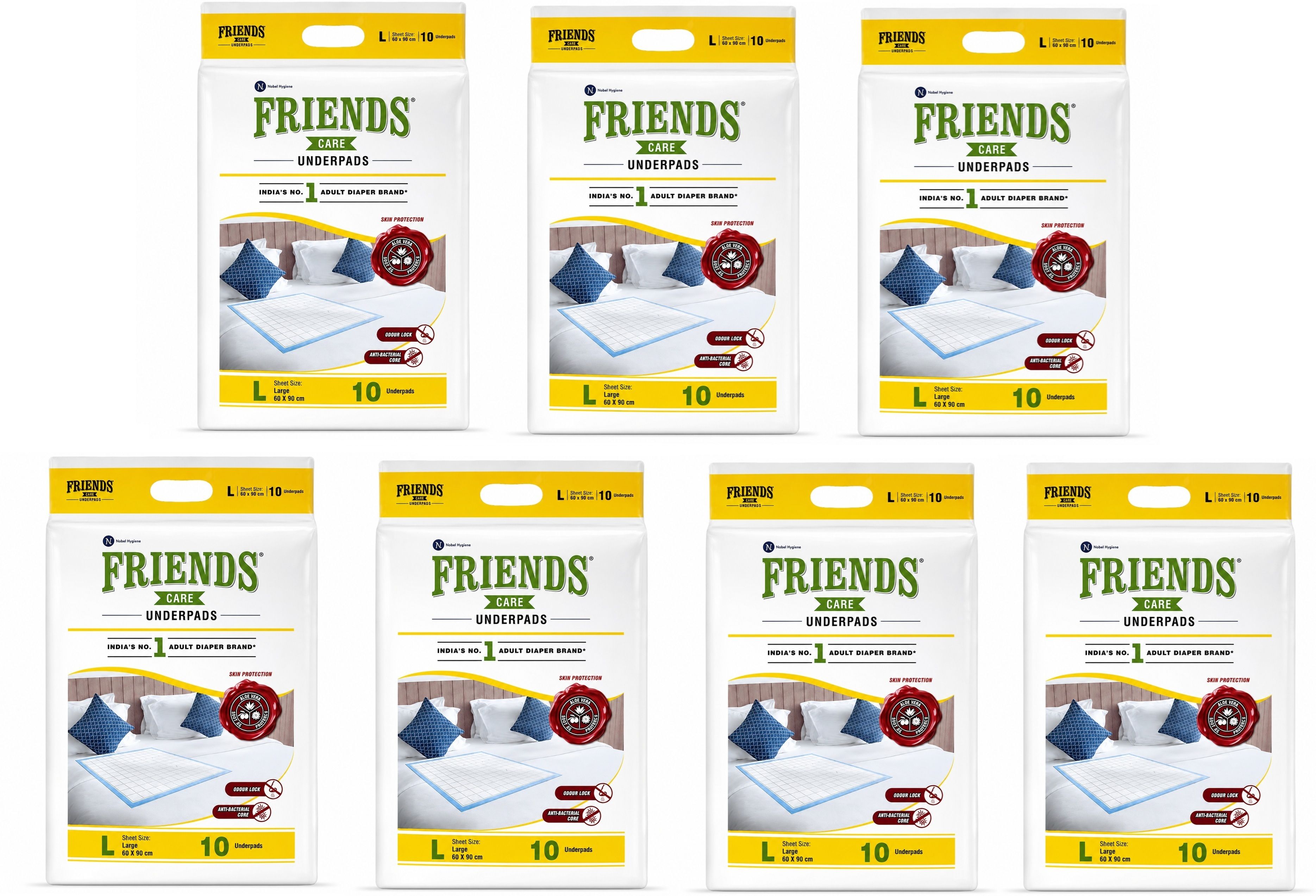 Friends Care Underpads, Large 60 X 90 cm - (Pack of 7) Adult Diapers - L-image-45