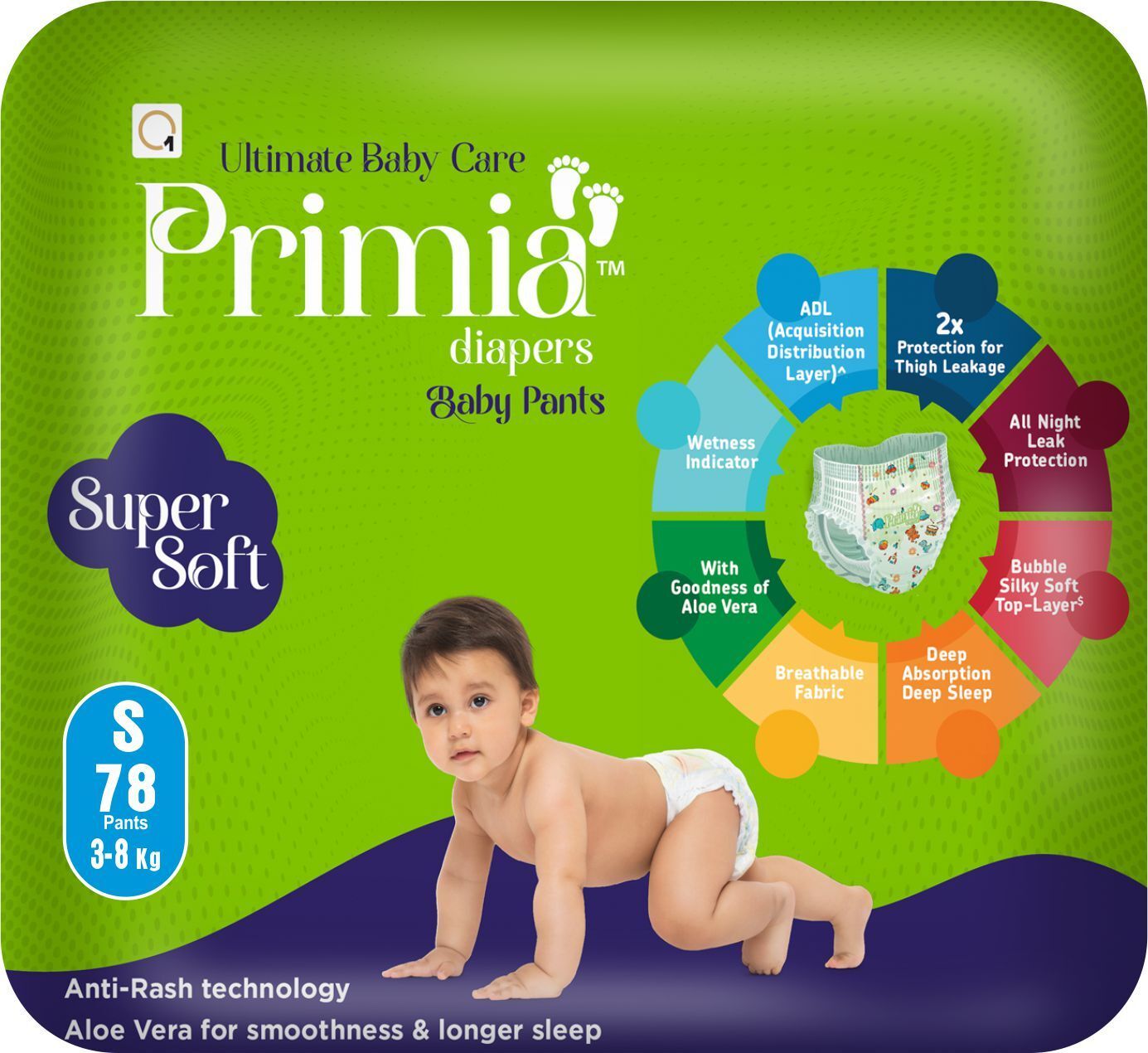 Diaper with Aloe Vera & Anti - Rash Technology I Up to 12 Hours I 3 to 8 kg I Pant Diapers - S-image-34