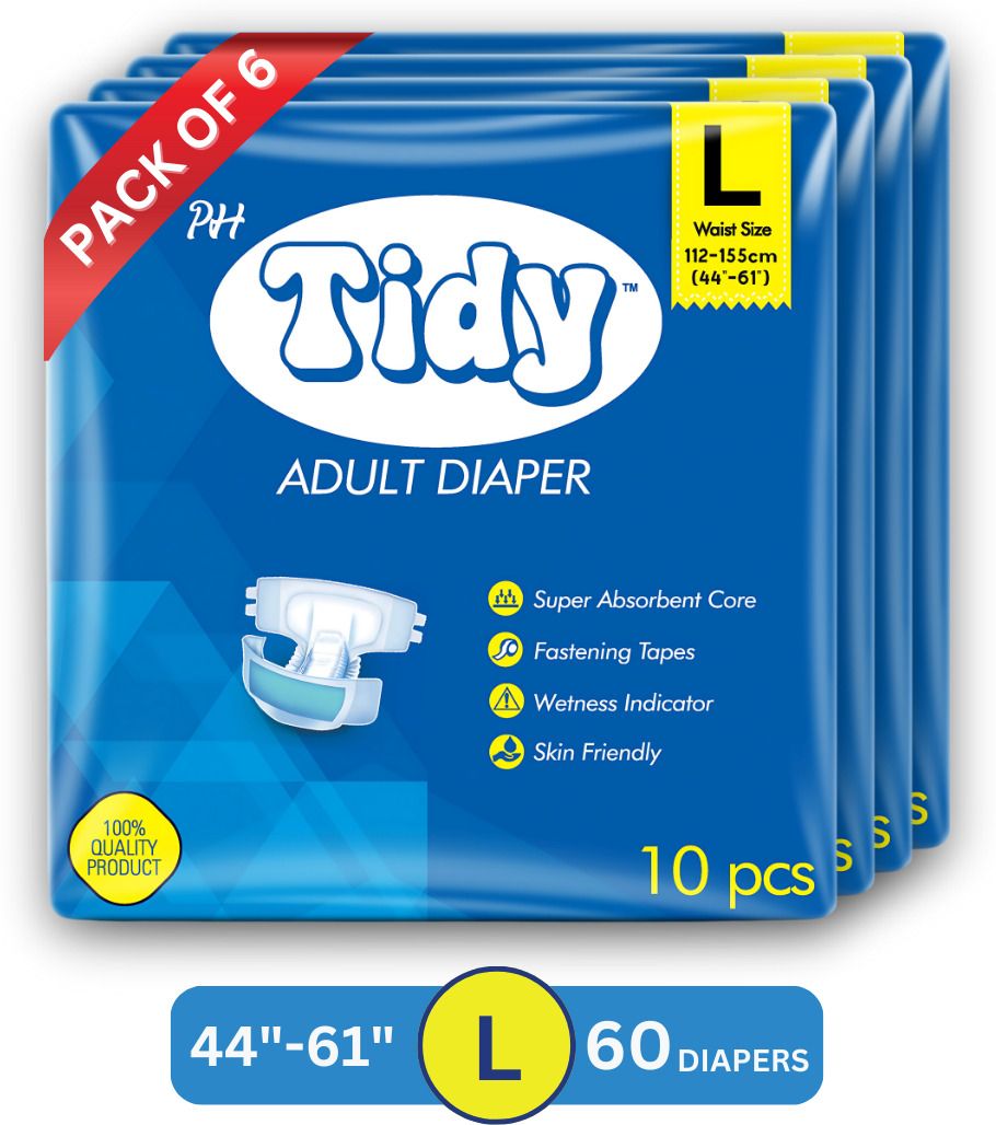 Tape Style Super Absorbent | Unisex | Waist Size (44-61 Inches) Adult Diapers - L-image-22