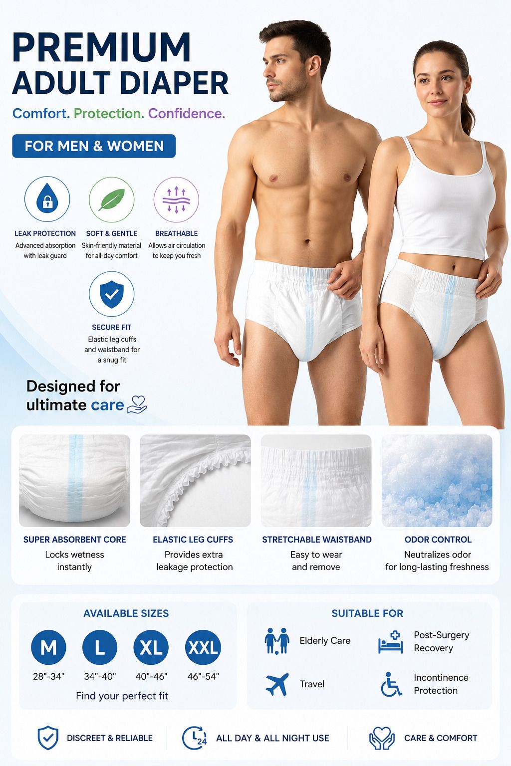 Adult Diaper Pant M Size (10 Pieces) – Unisex for Men & Women - XL-image-45