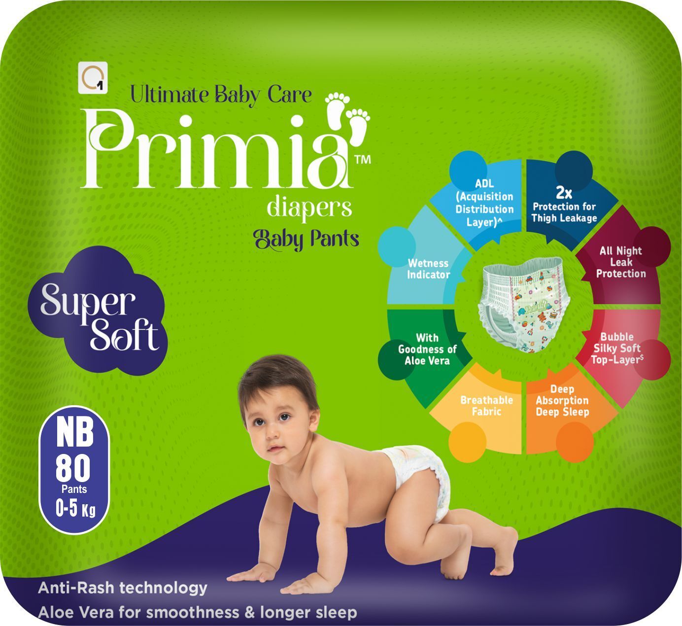 primia Diaper with Aloe Vera & Anti - Rash Technology I Up to 12 Hours I Up to 5 Kg I Pant Diapers - New Born-picture-17
