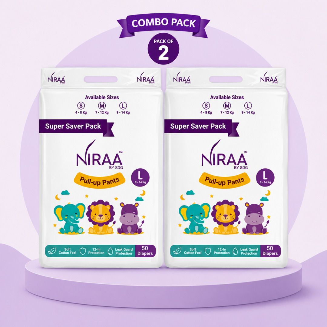 Baby Diaper Pants L Size (9-14 kg) Pack of 100 | Combo of 2 | ADL Technology Pant Diapers - L-image-33